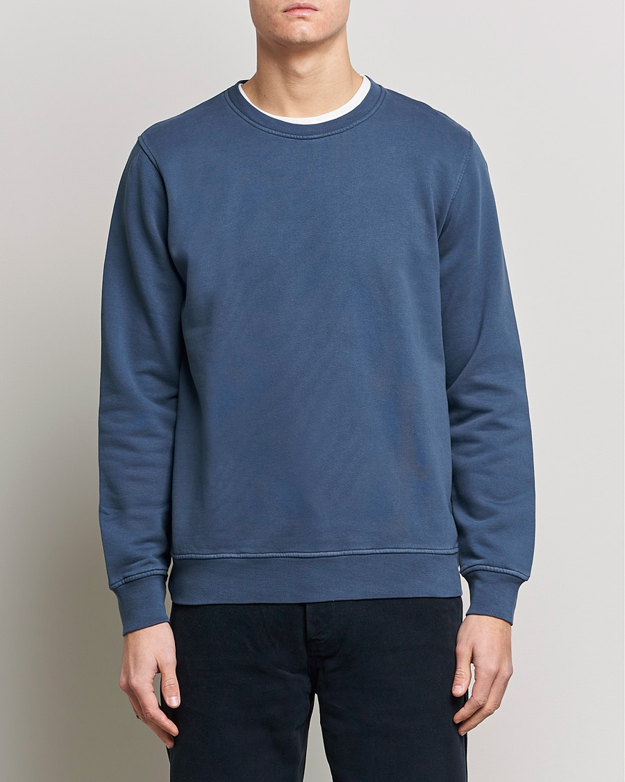 Herr | Kläder | Colorful Standard | Classic Organic Crew Neck Sweat Petrol Blue