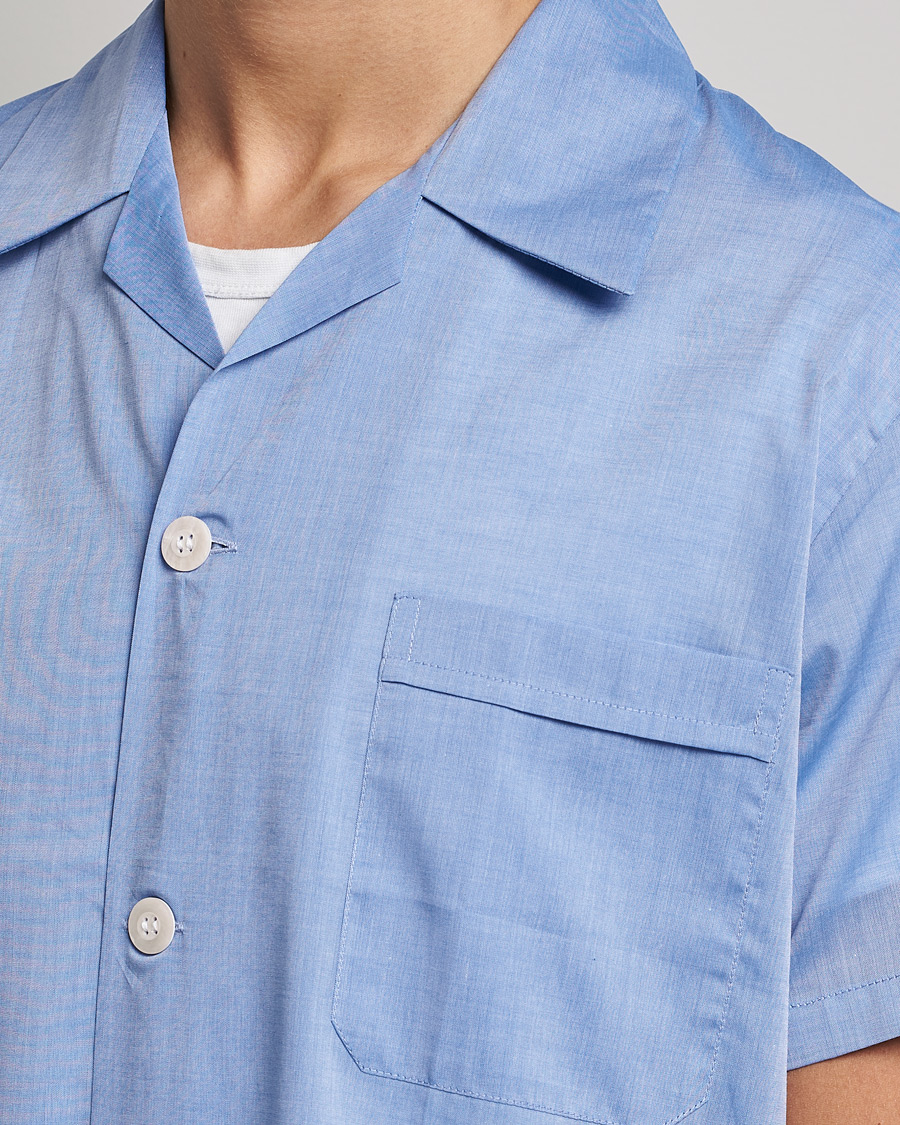 Herr | Pyjamas & Morgonrockar | Derek Rose | Shortie Cotton Pyjama Set Blue