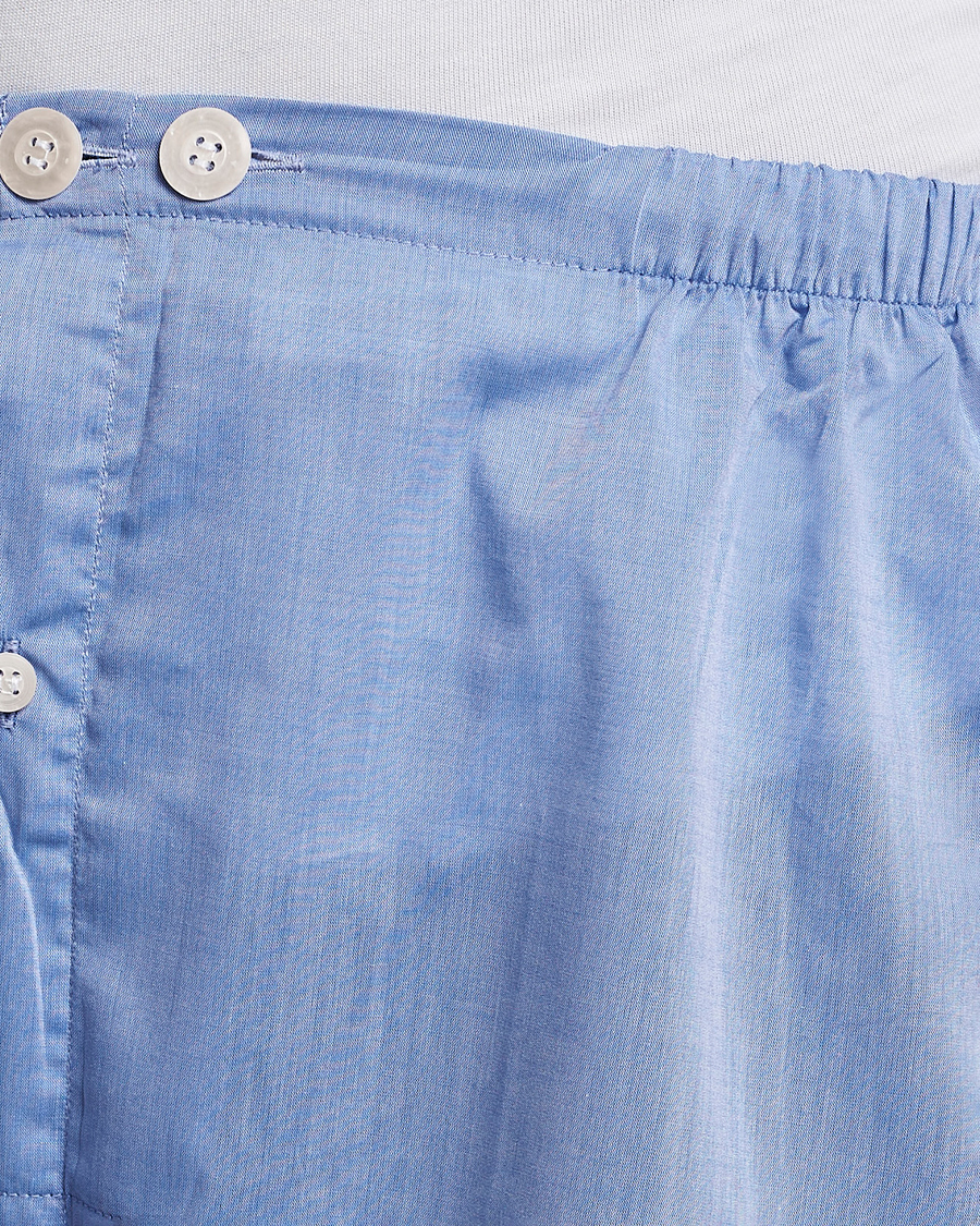 Herr | Pyjamas & Morgonrockar | Derek Rose | Shortie Cotton Pyjama Set Blue