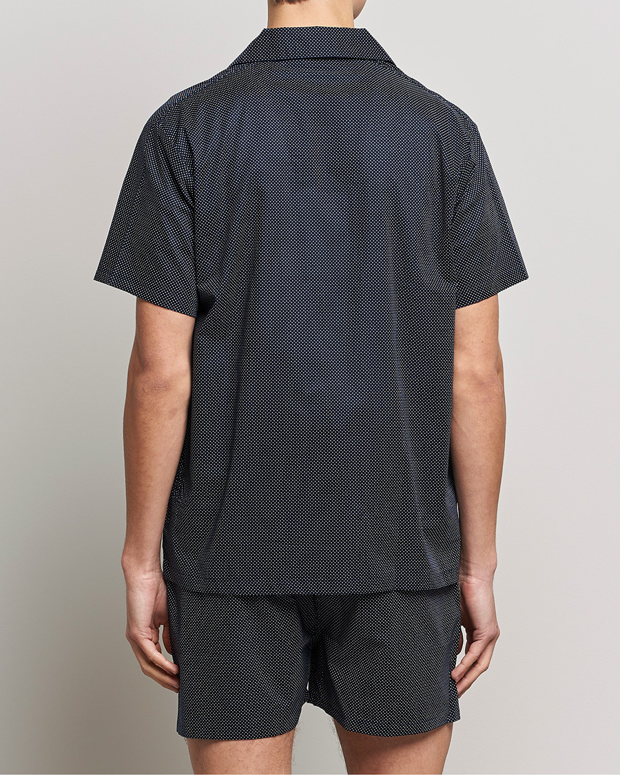 Herr | | Derek Rose | Shortie Printed Cotton Pyjama Set Navy