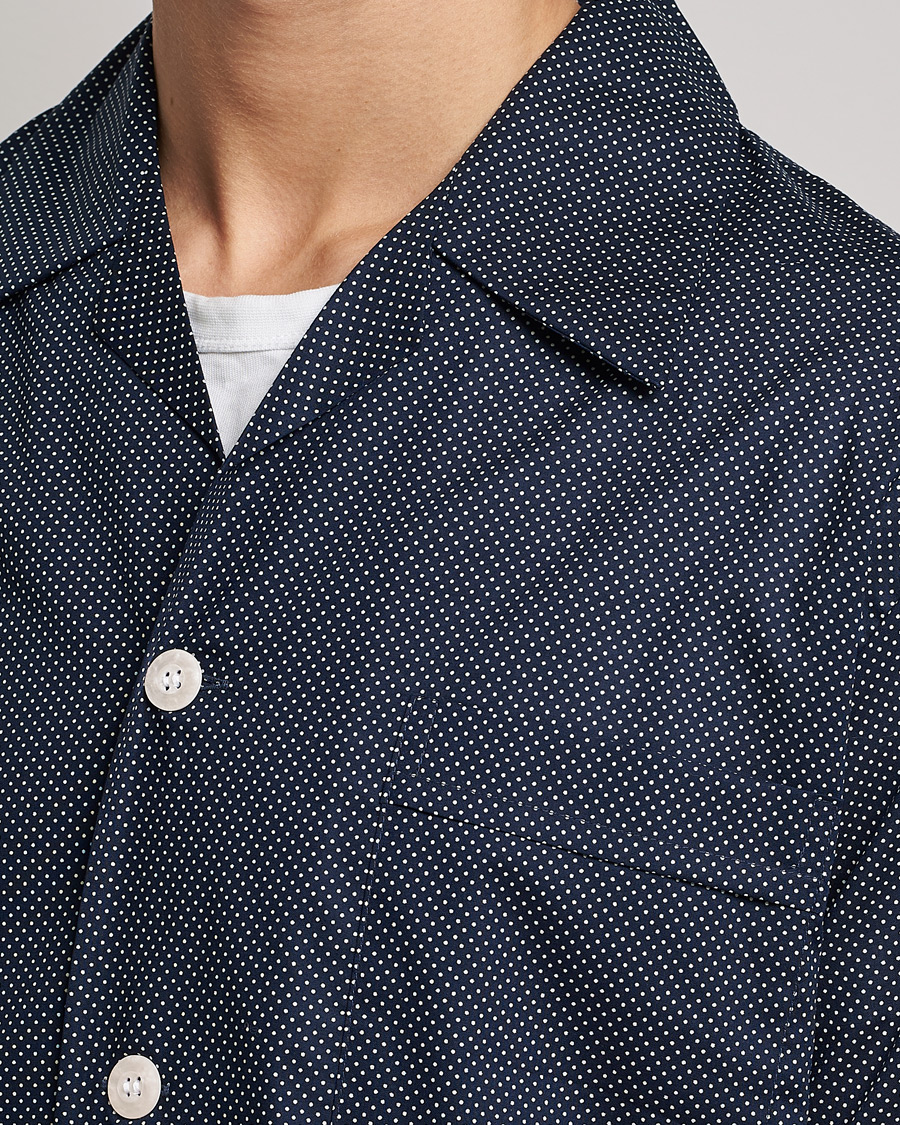 Herr | | Derek Rose | Shortie Printed Cotton Pyjama Set Navy