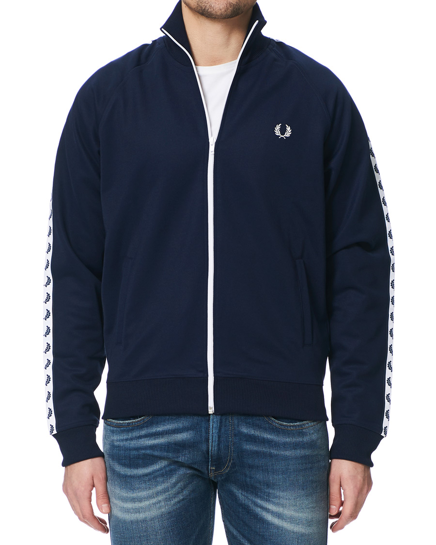 Herr | Tröjor | Fred Perry | Taped Track Jacket Carbon Blue