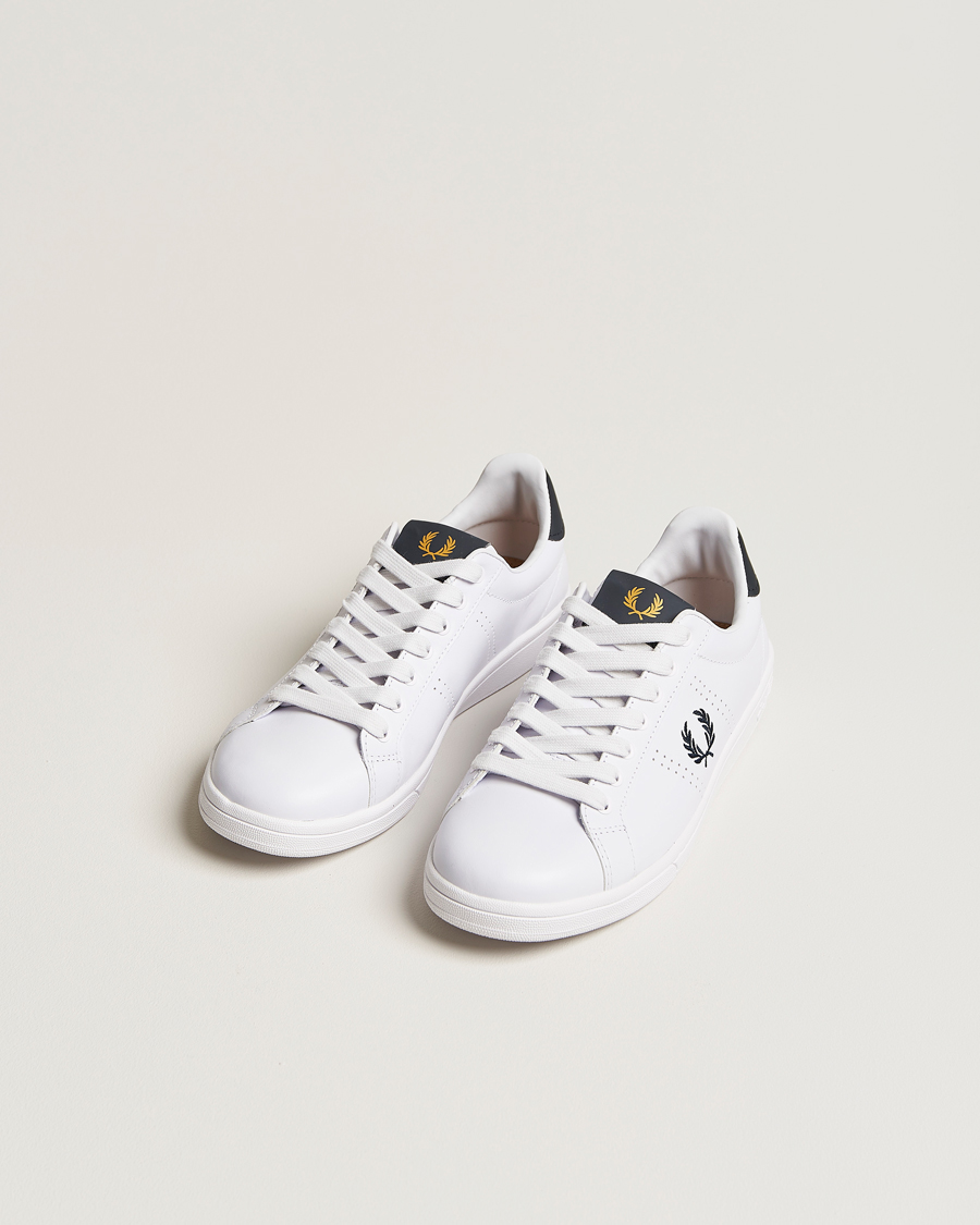 Herr |  | Fred Perry | B721 Leather Sneakers White/Navy