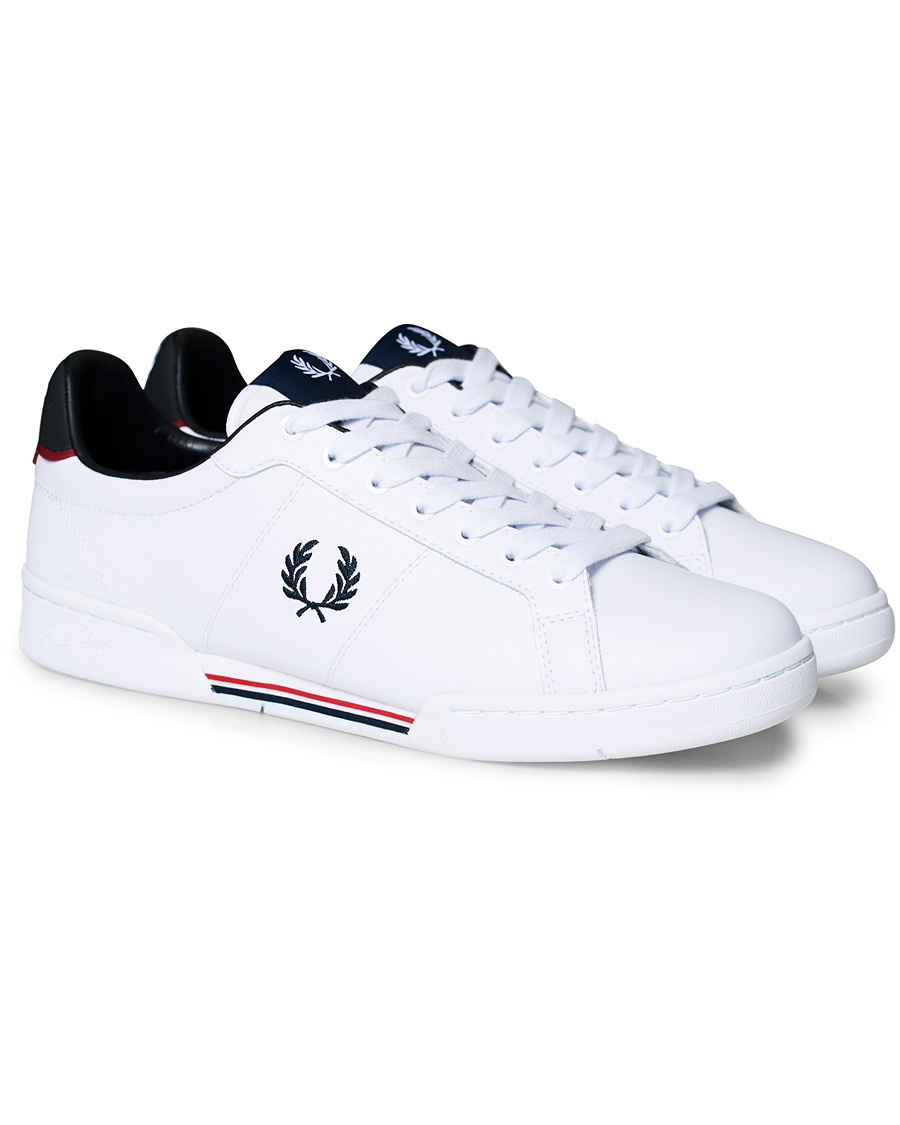 Herr | Fred Perry B722 Leather Sneaker White/Navy | Fred Perry | B722 Leather Sneaker White/Navy