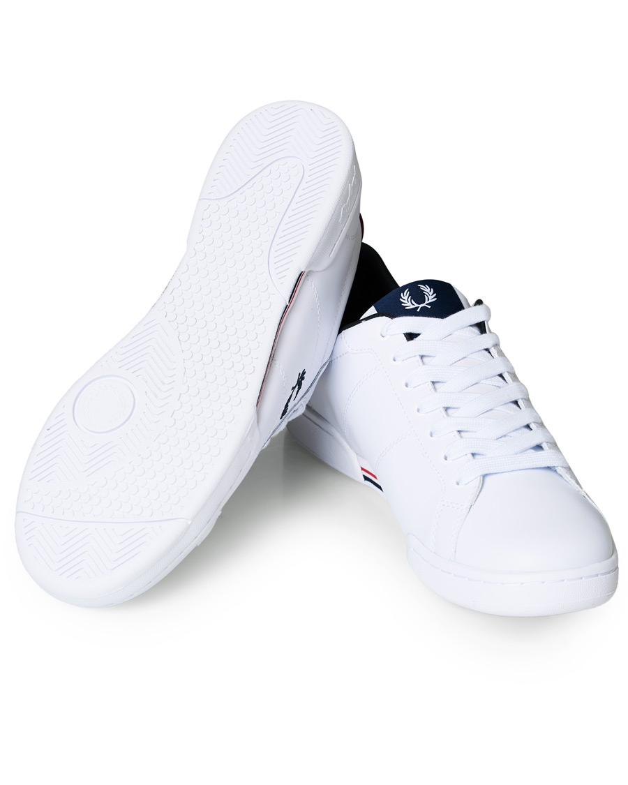 Herr | Fred Perry B722 Leather Sneaker White/Navy | Fred Perry | B722 Leather Sneaker White/Navy