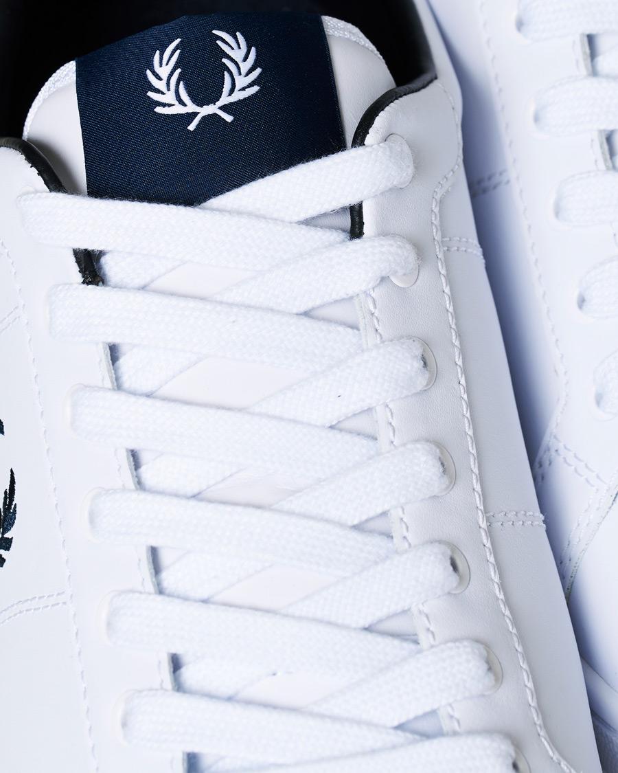Herr | Fred Perry B722 Leather Sneaker White/Navy | Fred Perry | B722 Leather Sneaker White/Navy