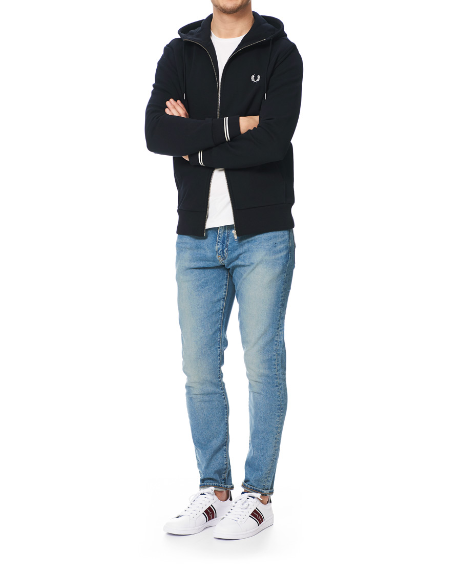 Herr | Fred Perry B721 Leather/Webbing Sneaker White/Navy | Fred Perry | B721 Leather/Webbing Sneaker White/Navy