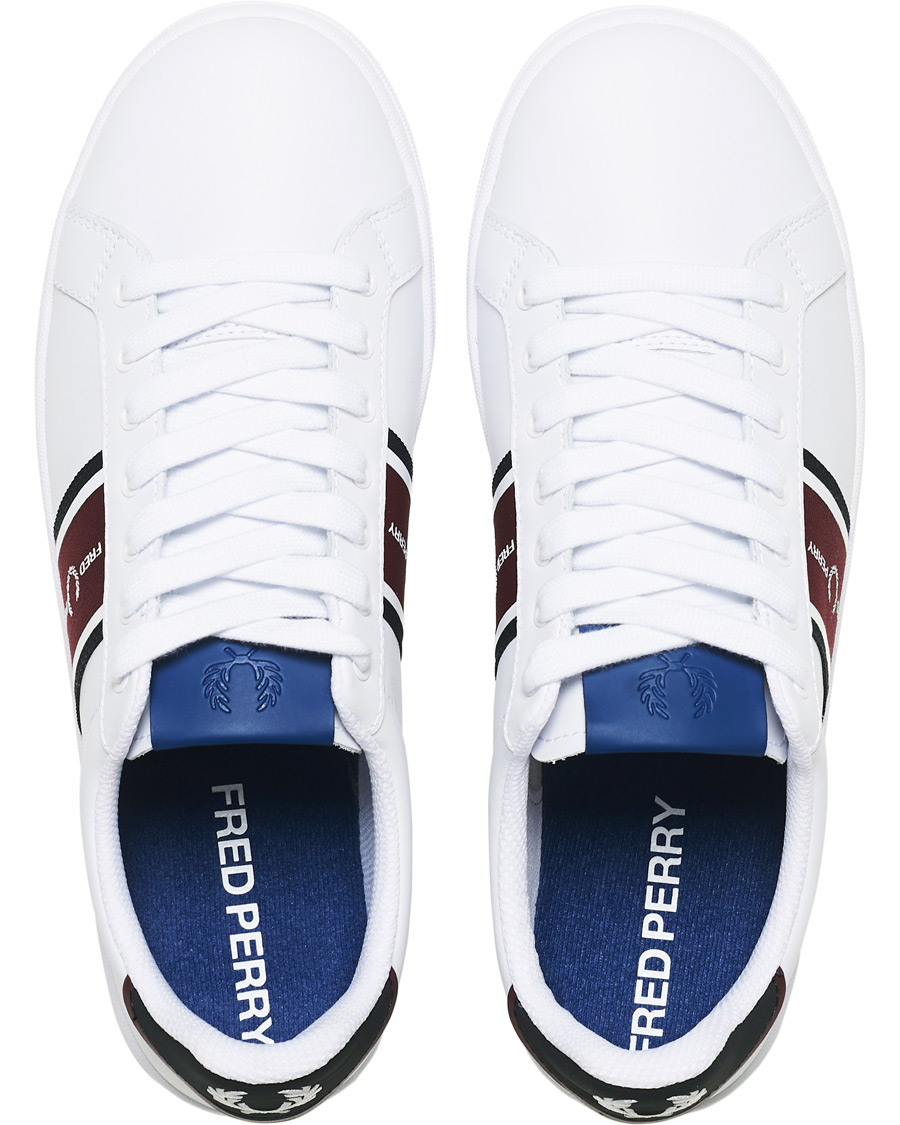 Herr | Fred Perry B721 Leather/Webbing Sneaker White/Navy | Fred Perry | B721 Leather/Webbing Sneaker White/Navy