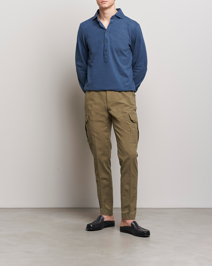 Herr | Skjortor | Gran Sasso | Popover Shirt Blue