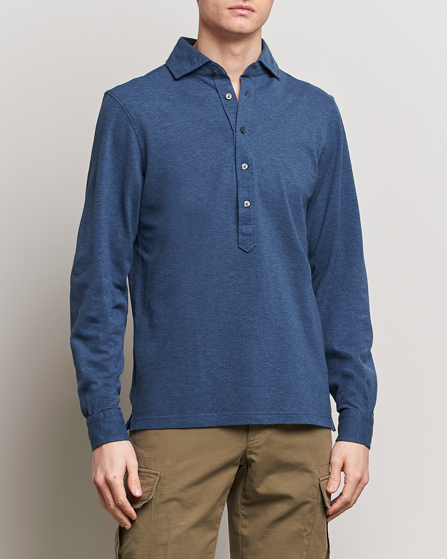 Herr | Casualskjortor | Gran Sasso | Popover Shirt Blue