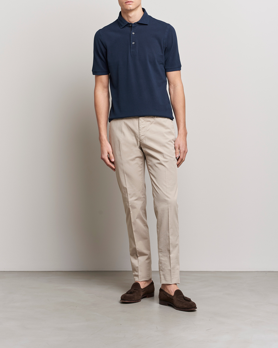 Herr | Pikéer | Gran Sasso | Washed Polo Navy