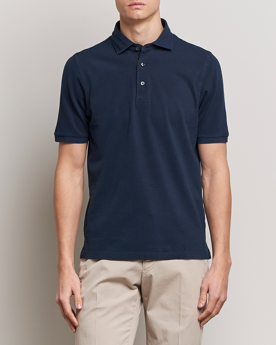 Herr | Pikéer | Gran Sasso | Washed Polo Navy