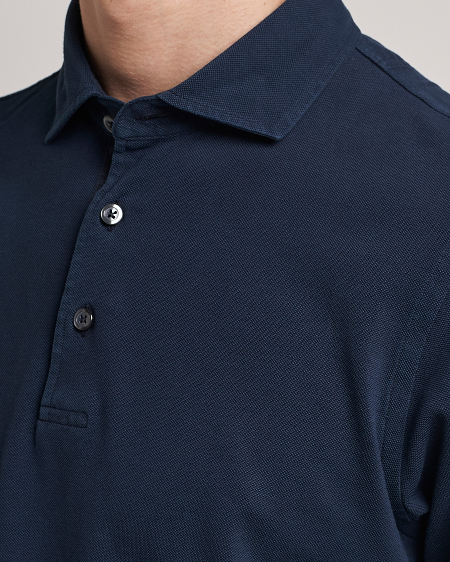 Herr | Pikéer | Gran Sasso | Washed Polo Navy
