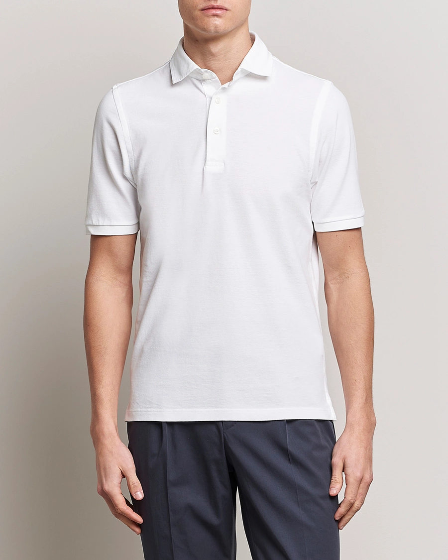 Herr | Kläder | Gran Sasso | Washed Polo White