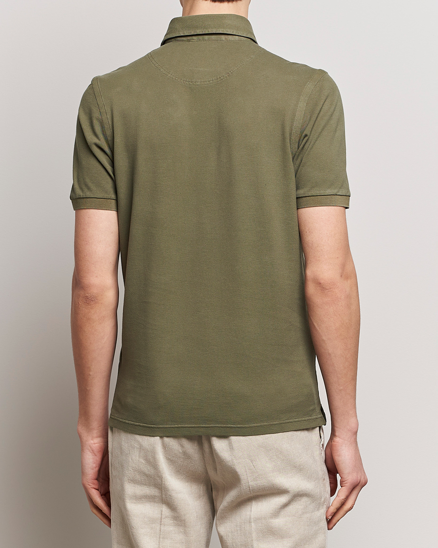 Herr | Pikéer | Gran Sasso | Washed Polo Medium Green
