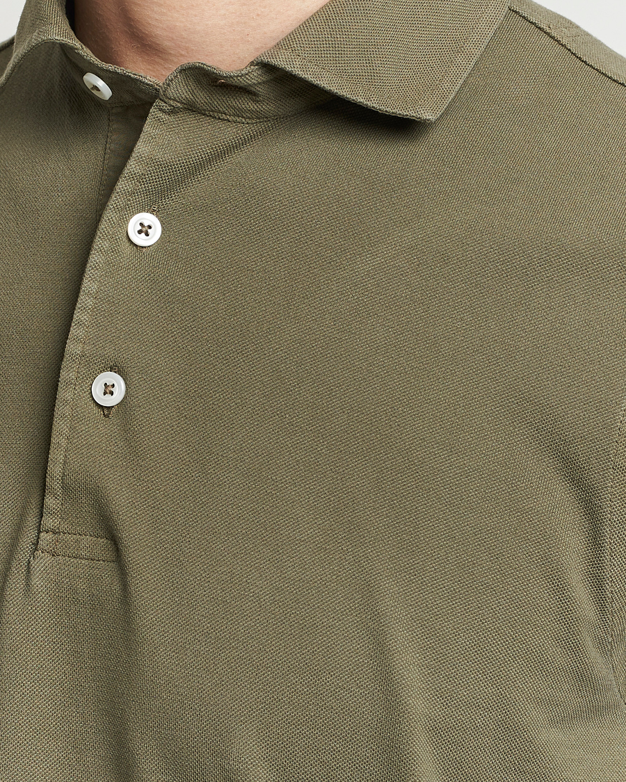 Herr | Pikéer | Gran Sasso | Washed Polo Medium Green