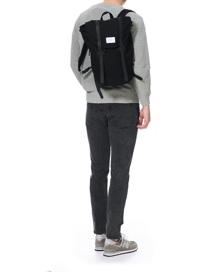 Herr | Sandqvist Stig Canvas Backpack Black | Sandqvist | Stig Canvas Backpack Black
