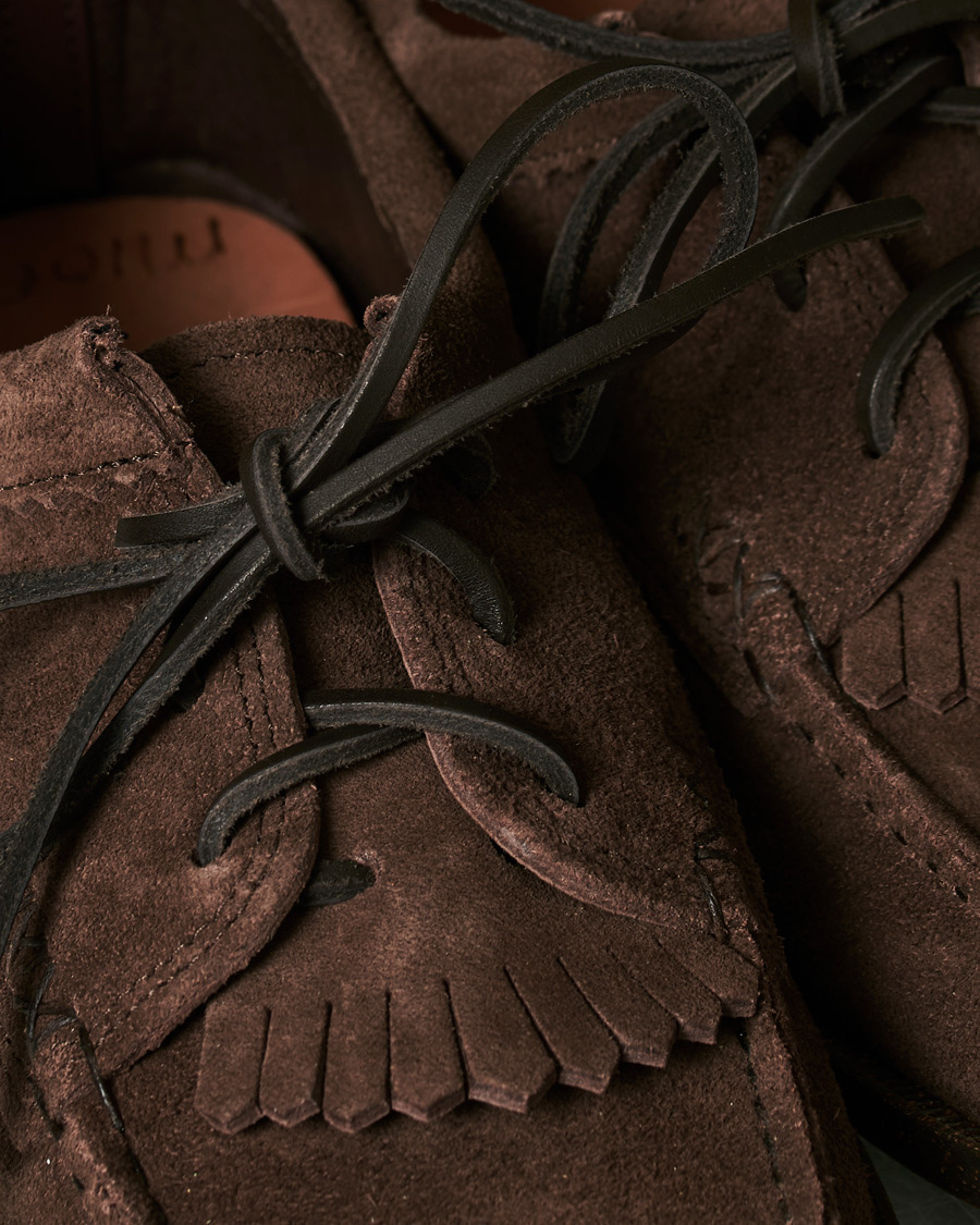 Herr | Yuketen Kiltie Blucher Boat Shoe Dark Brown Suede | Yuketen | Kiltie Blucher Boat Shoe Dark Brown Suede