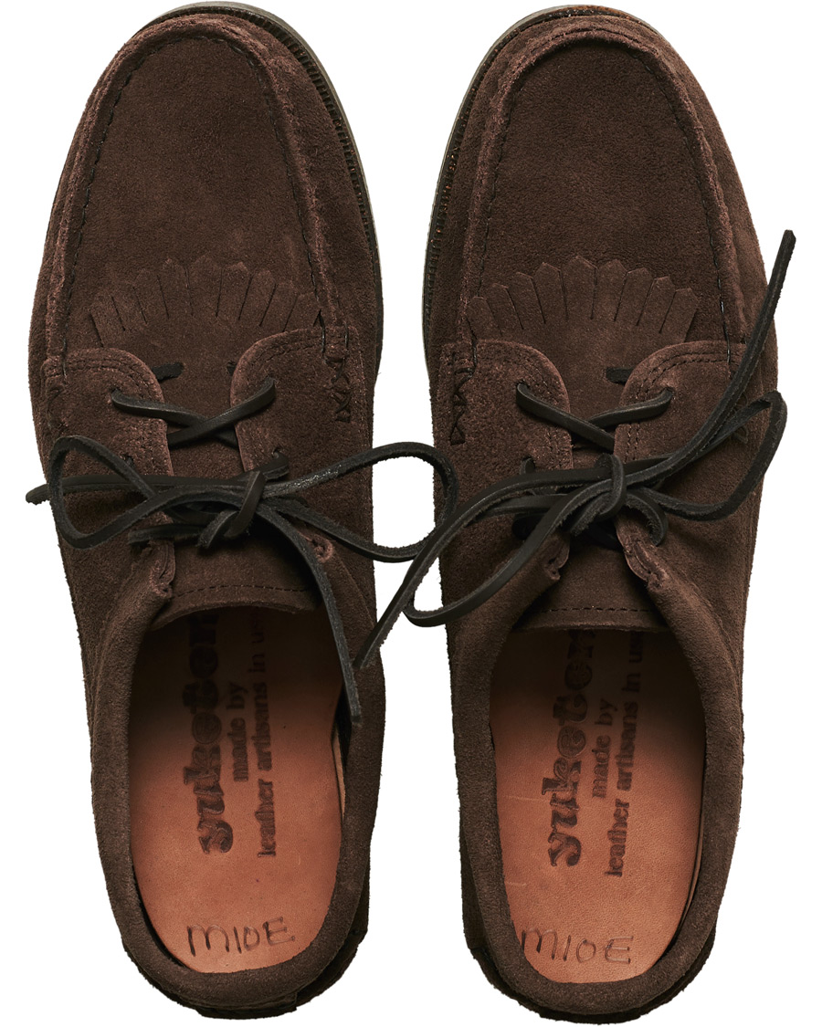 Herr | Yuketen Kiltie Blucher Boat Shoe Dark Brown Suede | Yuketen | Kiltie Blucher Boat Shoe Dark Brown Suede