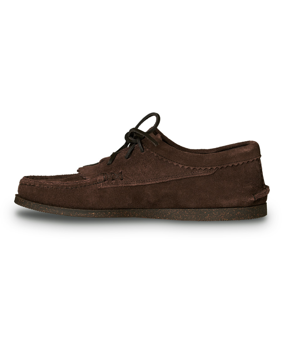 Herr | Yuketen Kiltie Blucher Boat Shoe Dark Brown Suede | Yuketen | Kiltie Blucher Boat Shoe Dark Brown Suede