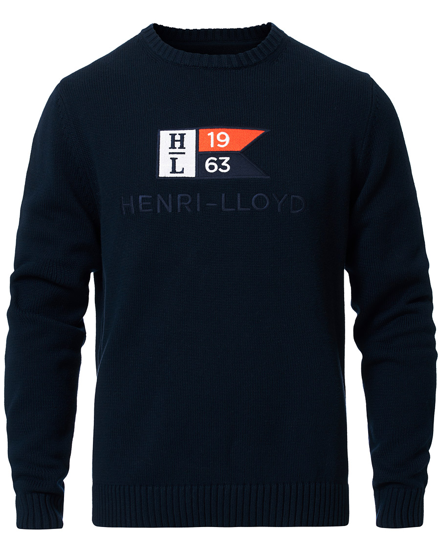 Herr | Tröjor | Henri-Lloyd | Henri Lloyd Cross Flag Knitted Crew Neck Navy