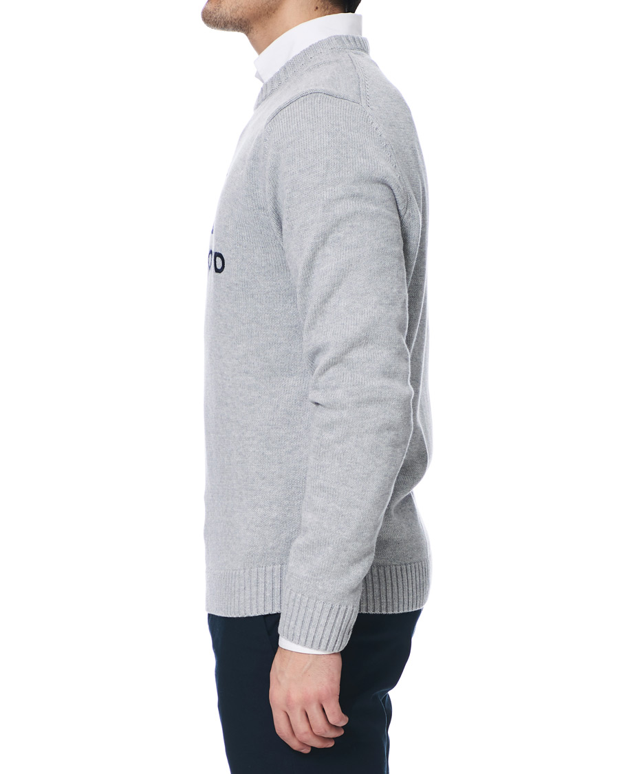 Herr | Tröjor | Henri-Lloyd | Henri Lloyd Cross Flag Knitted Crew Neck Grey Melange