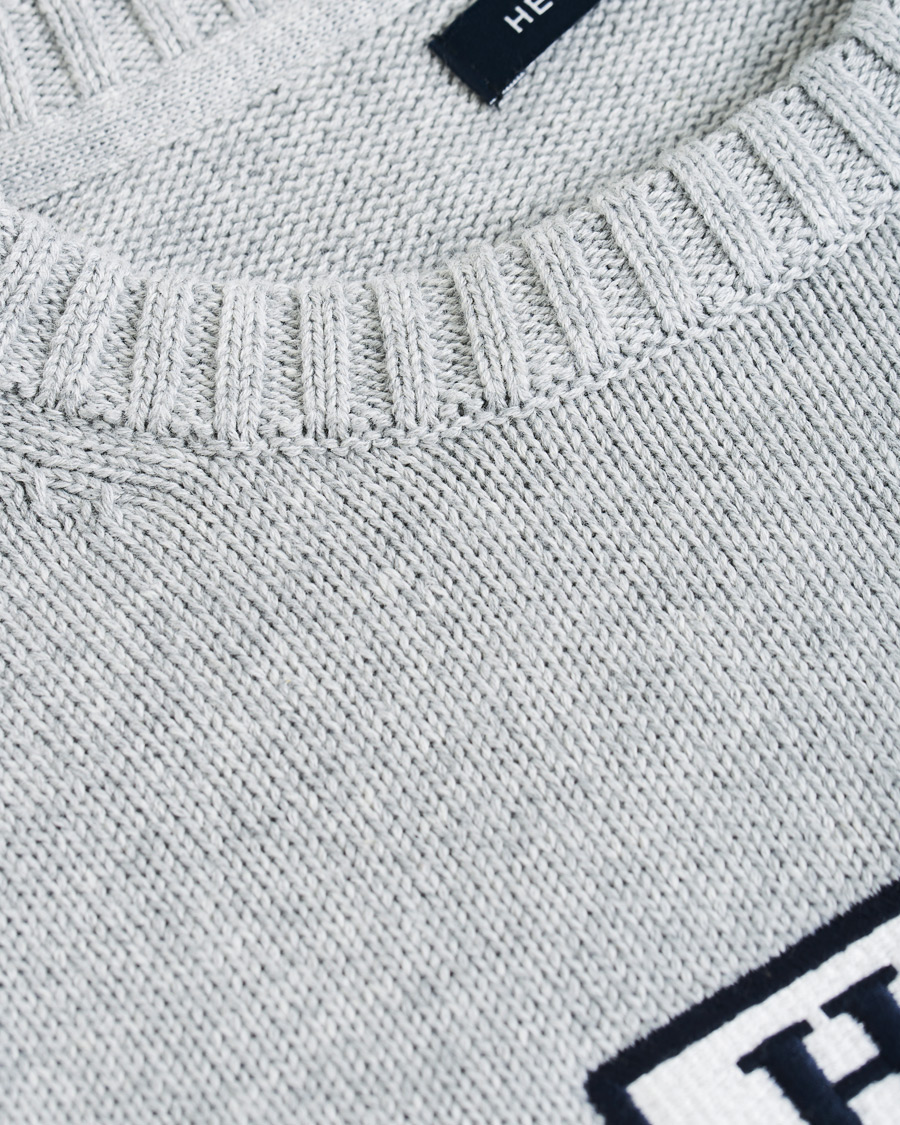 Herr | Tröjor | Henri-Lloyd | Henri Lloyd Cross Flag Knitted Crew Neck Grey Melange