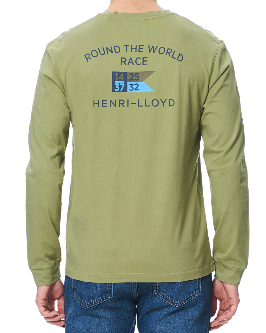 Herr | T-Shirts | Henri-Lloyd | Henri Lloyd RWR Backprint Long Sleeve Crew Neck Tee Light Green