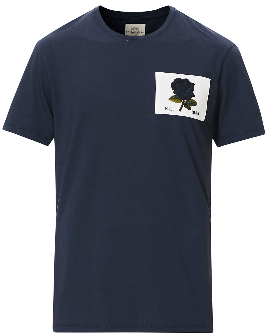Herr | T-Shirts | Kent & Curwen | Rose Embroidered T-Shirt Navy