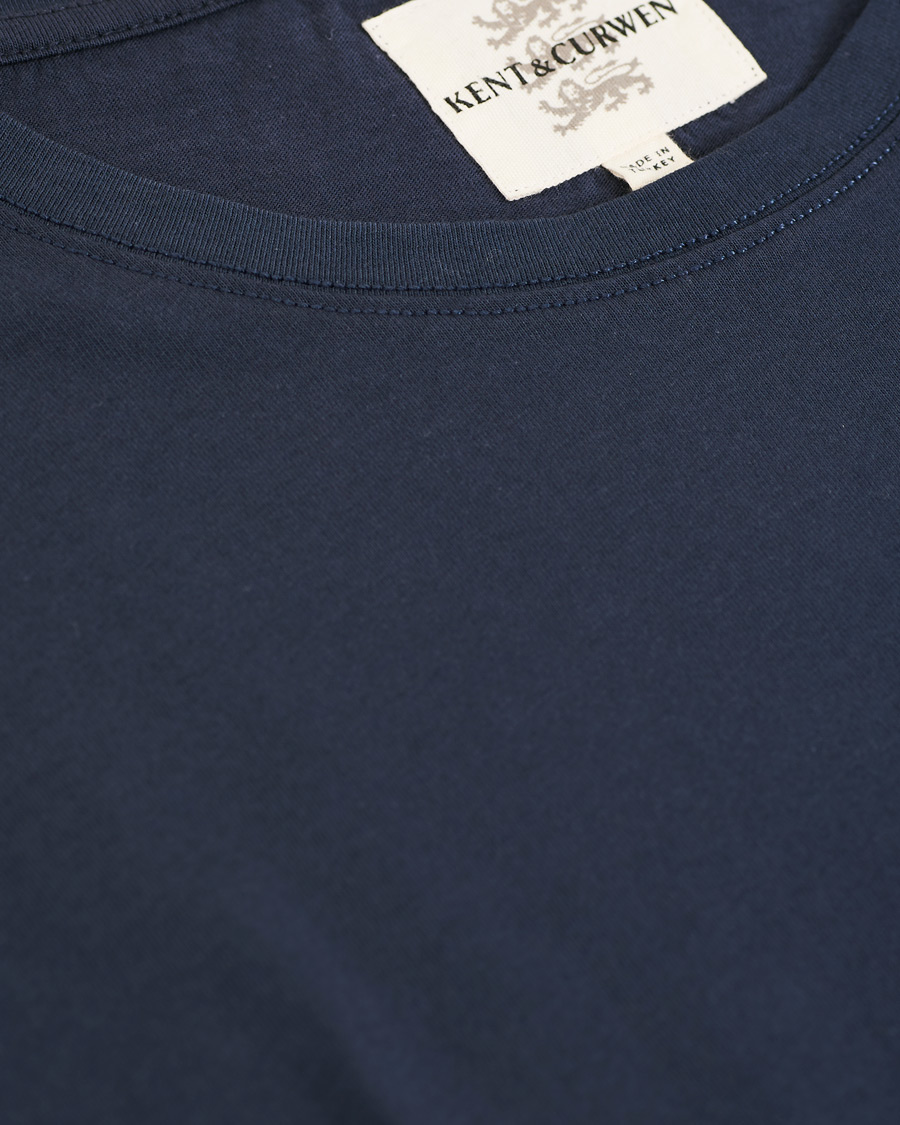 Herr | T-Shirts | Kent & Curwen | Rose Embroidered T-Shirt Navy