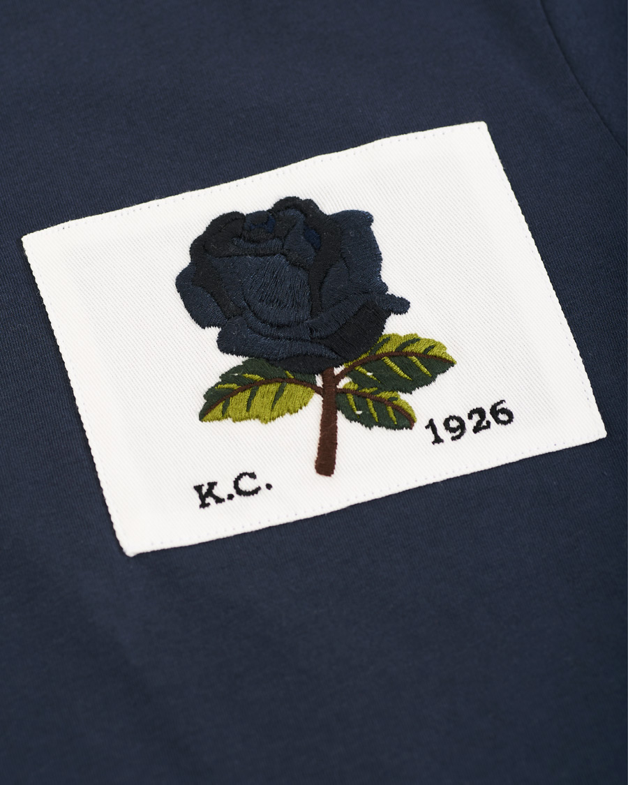 Herr | T-Shirts | Kent & Curwen | Rose Embroidered T-Shirt Navy