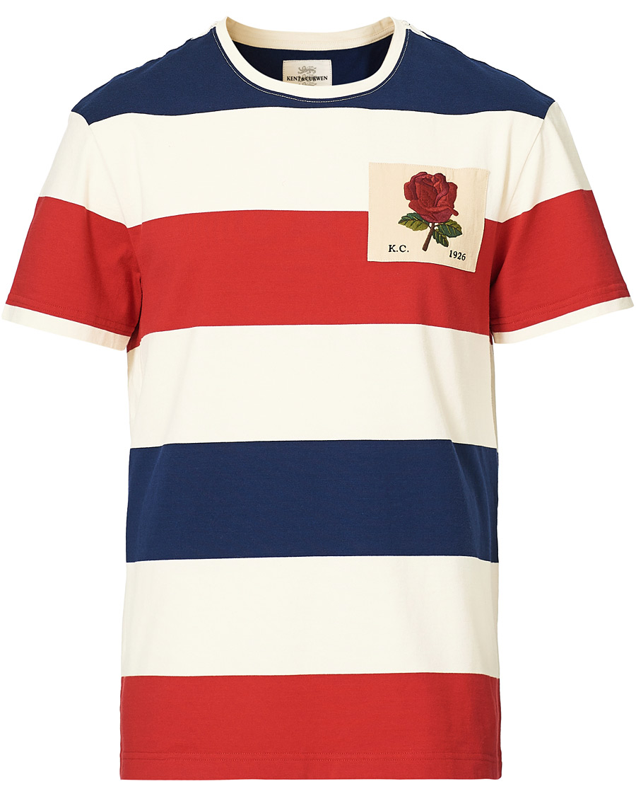 Herr | T-Shirts | Kent & Curwen | Stanley Striped Rose Logo Tee Multi