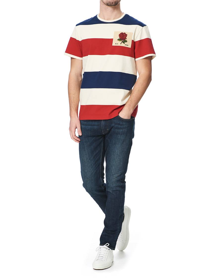 Herr | T-Shirts | Kent & Curwen | Stanley Striped Rose Logo Tee Multi