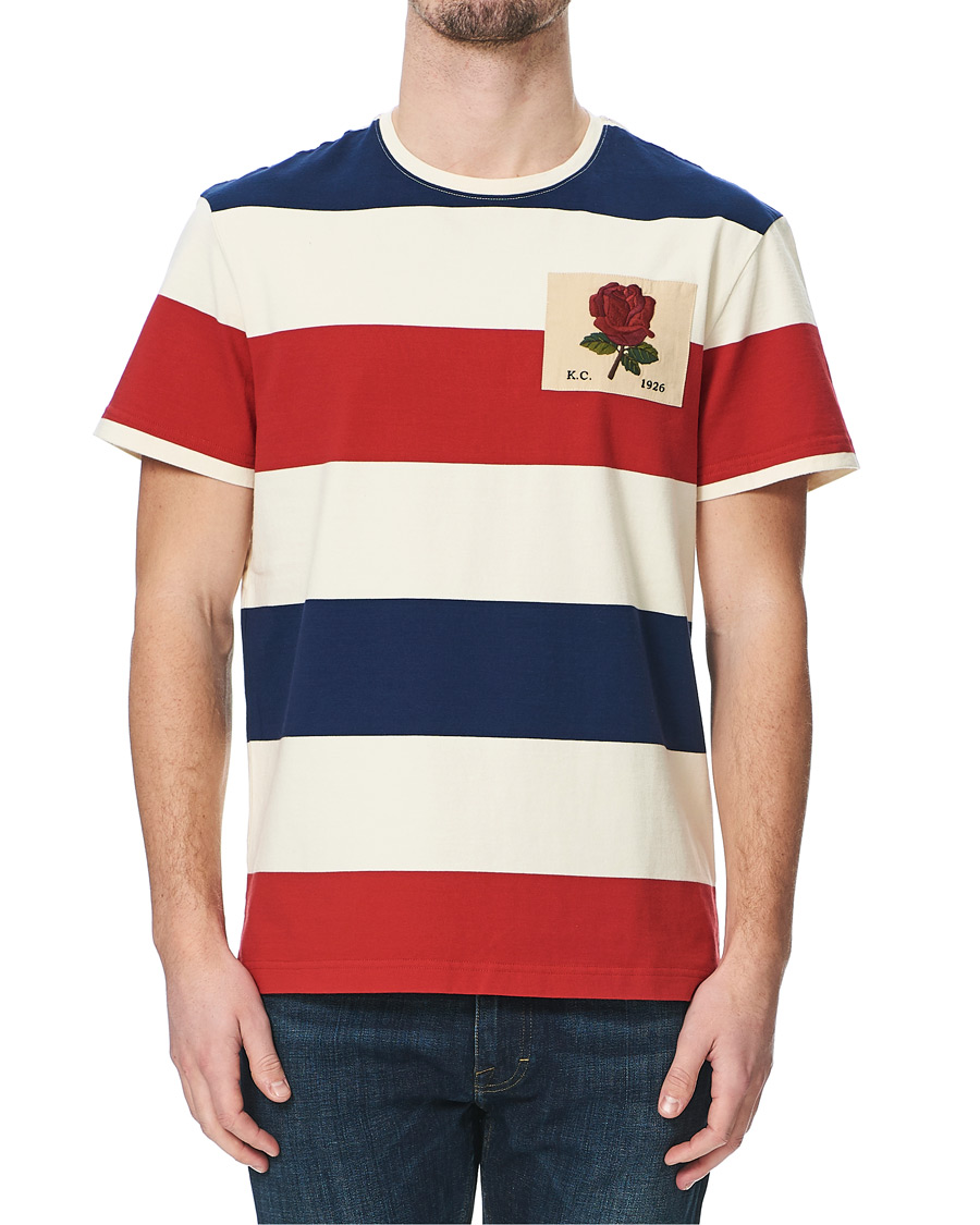 Herr | T-Shirts | Kent & Curwen | Stanley Striped Rose Logo Tee Multi