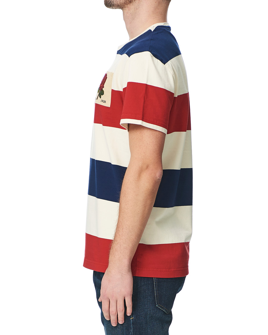 Herr | T-Shirts | Kent & Curwen | Stanley Striped Rose Logo Tee Multi