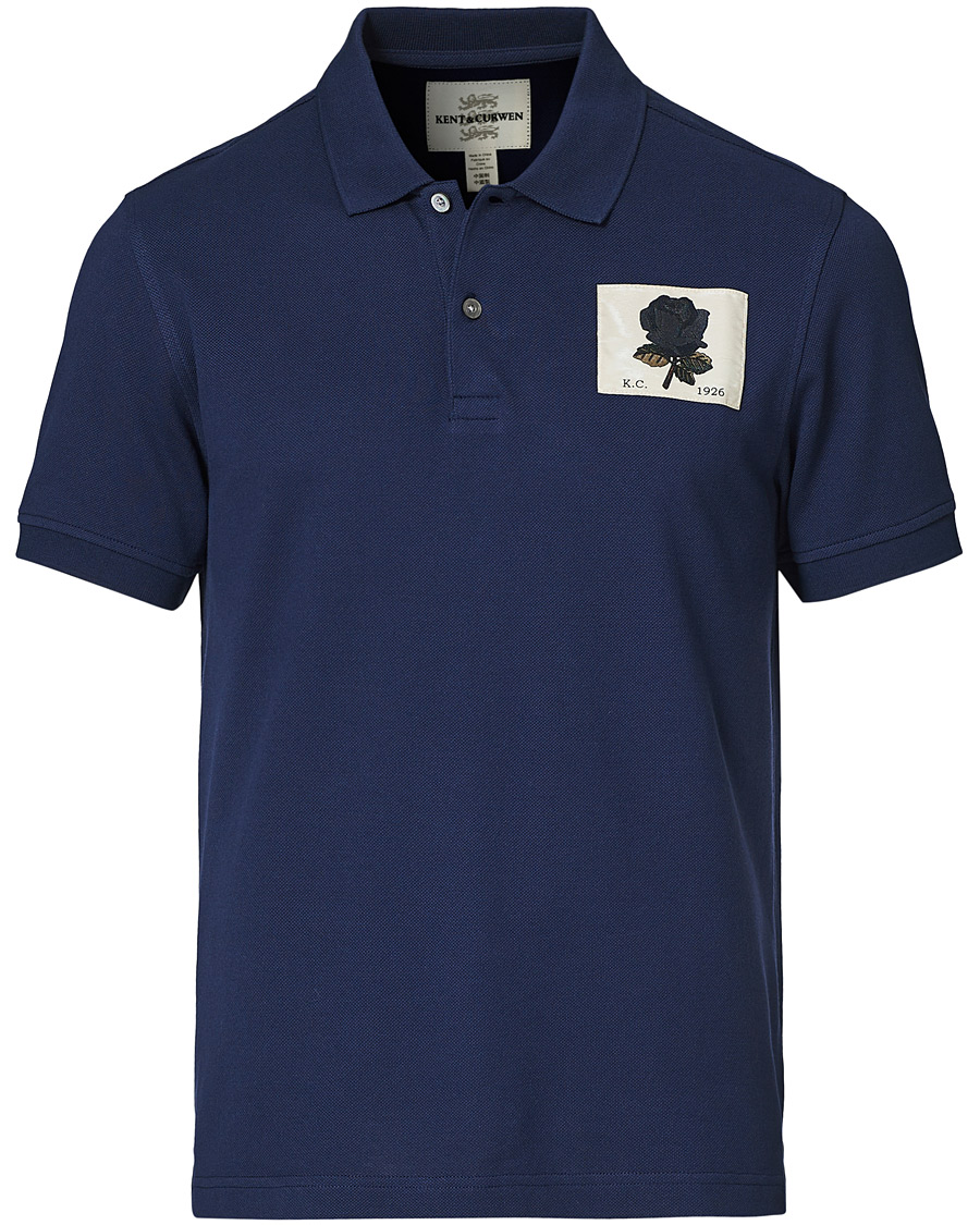 Herr | Pikéer | Kent & Curwen | Small Rose Polo Navy