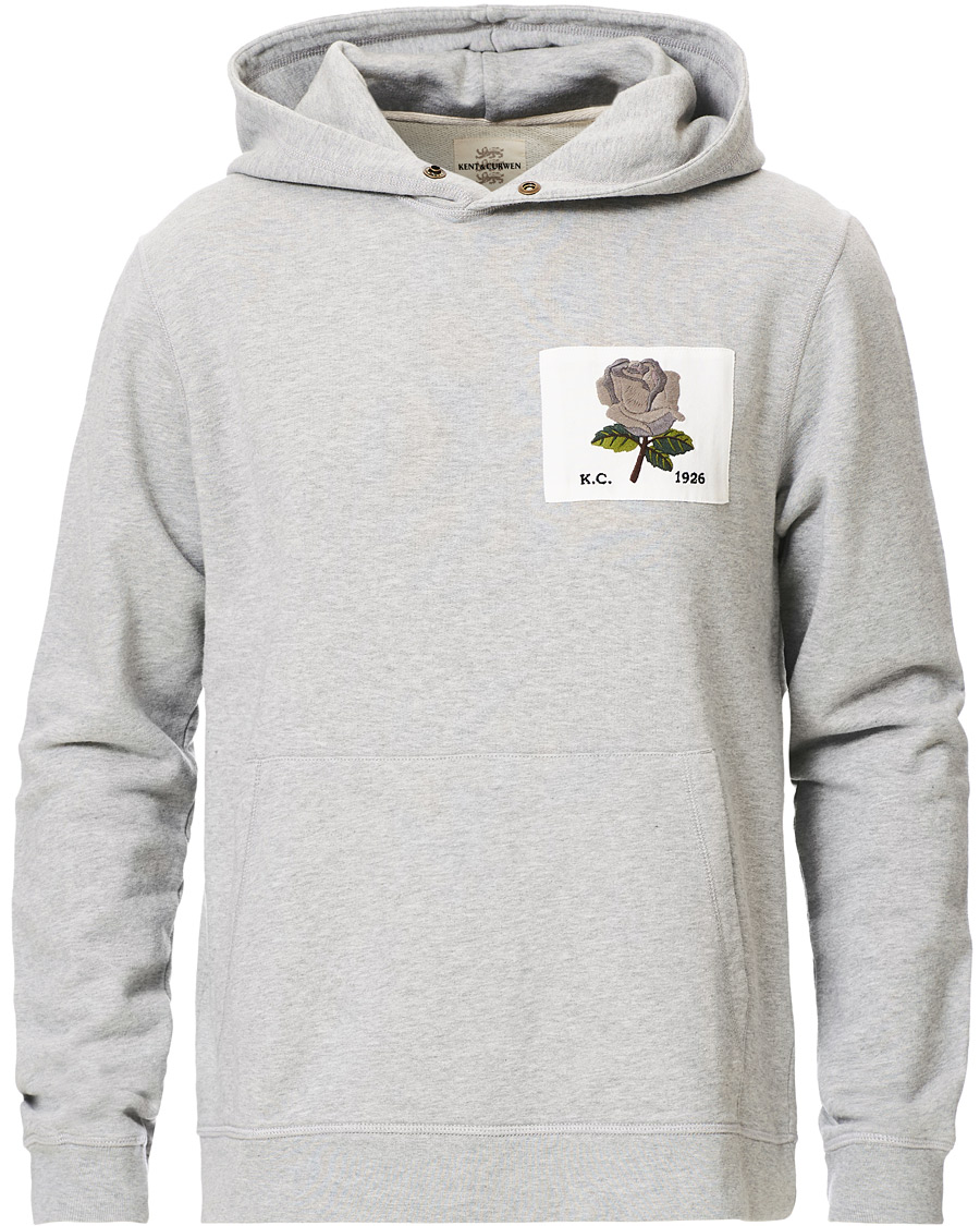 Herr | Tröjor | Kent & Curwen | Rose Embroidered Hoodie Grey