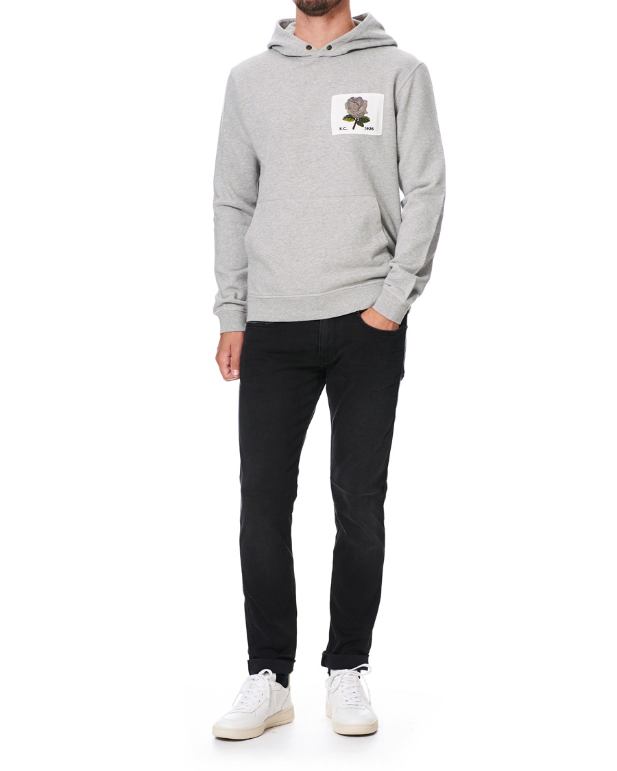 Herr | Tröjor | Kent & Curwen | Rose Embroidered Hoodie Grey