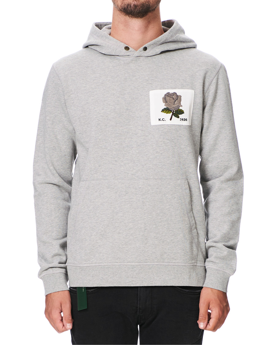 Herr | Tröjor | Kent & Curwen | Rose Embroidered Hoodie Grey