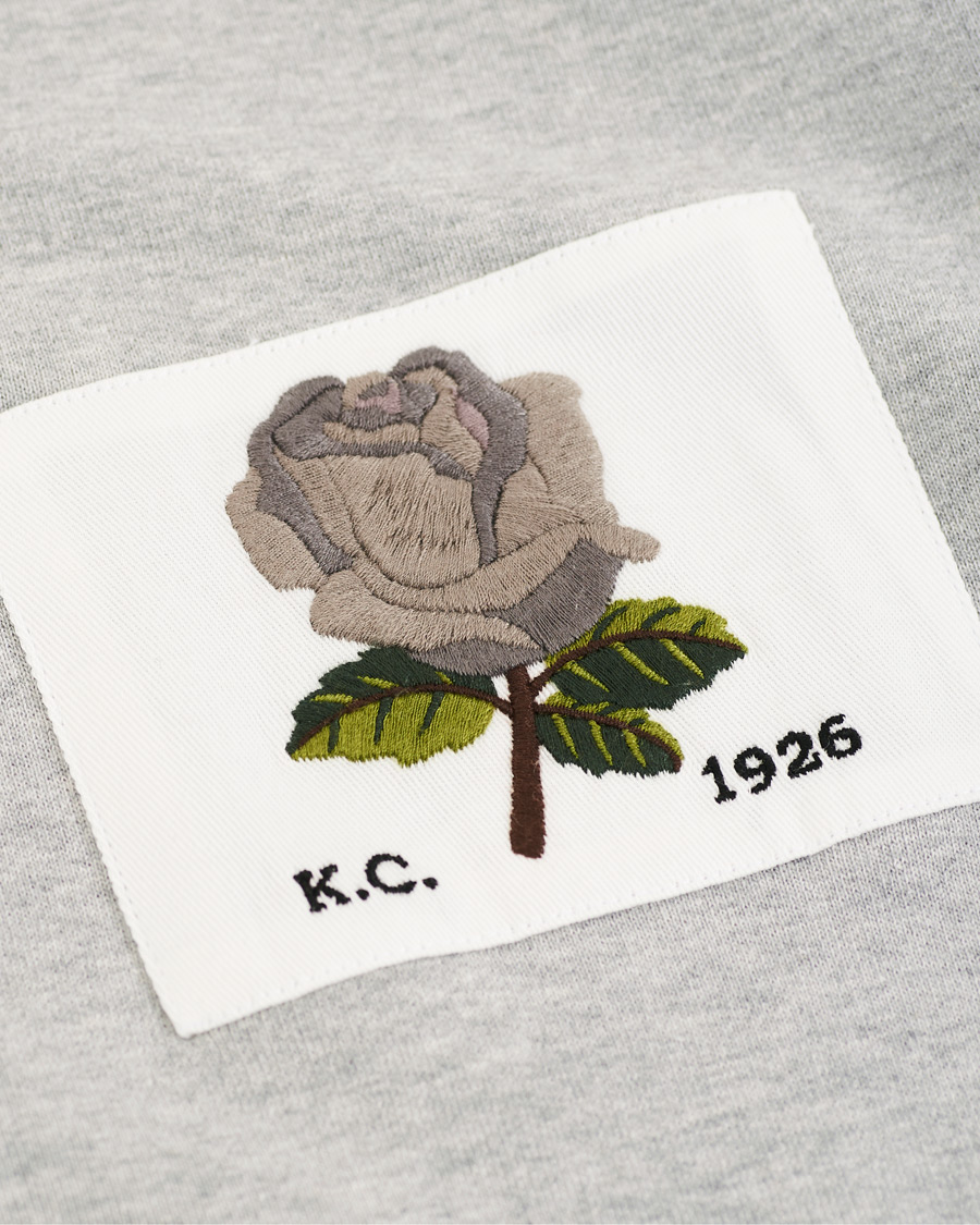 Herr | Tröjor | Kent & Curwen | Rose Embroidered Hoodie Grey
