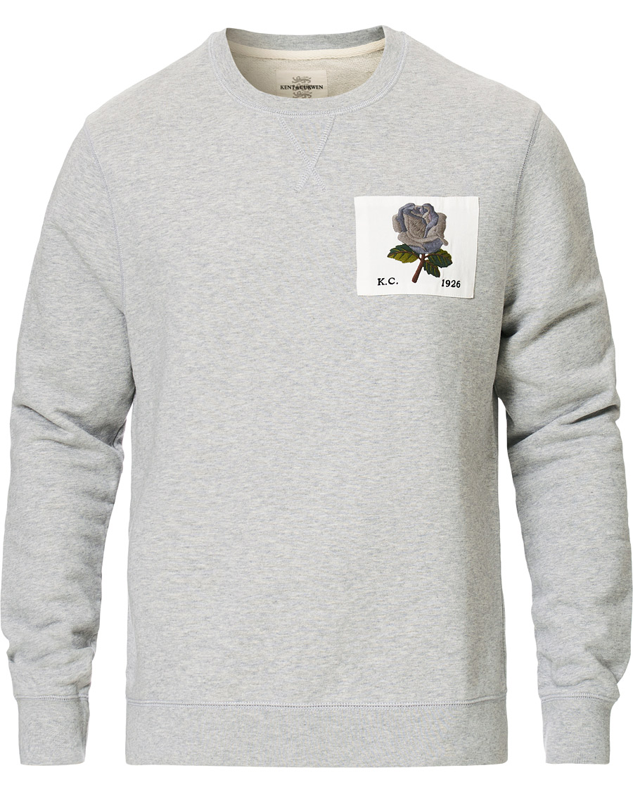 Herr | Tröjor | Kent & Curwen | Rose Embroidered Sweatshirt Grey