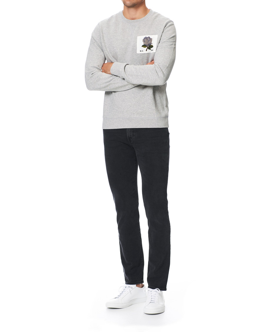 Herr | Tröjor | Kent & Curwen | Rose Embroidered Sweatshirt Grey