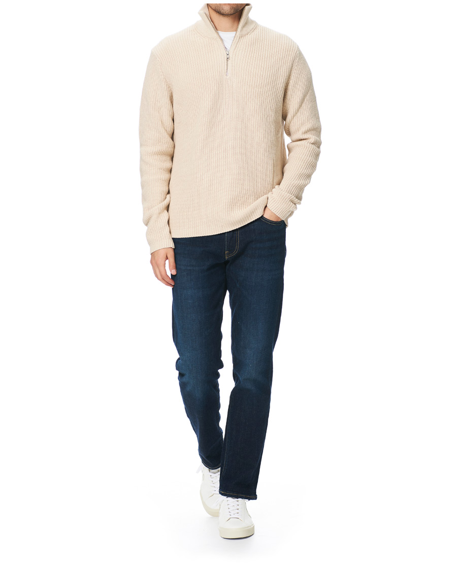 Herr | Tröjor | Samsøe Samsøe | Samsøe & Samsøe Trani Half Zip Sweater Pumice