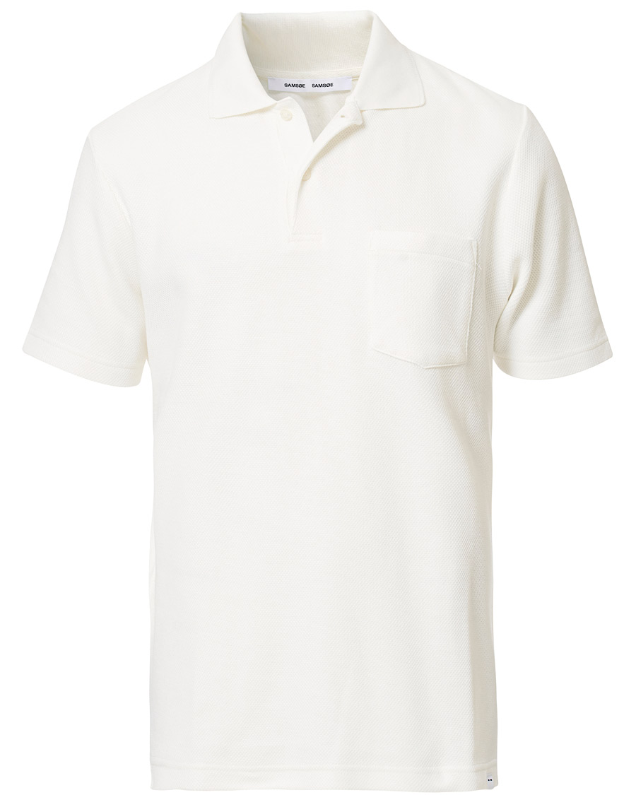 Herr | Pikéer | Samsøe Samsøe | Samsøe & Samsøe Taranto Short Sleeve Polo Lily White