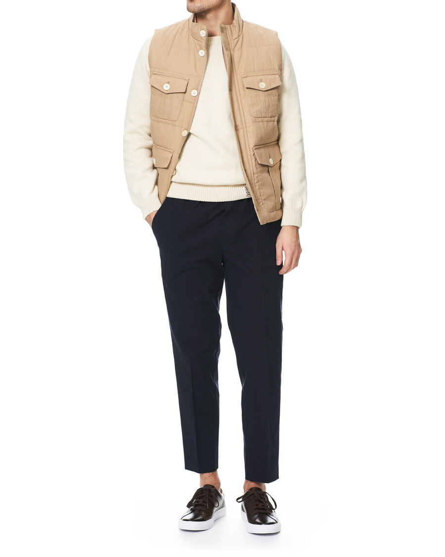 Herr | Byxor | Samsøe Samsøe | Samsøe & Samsøe Agnar Cropped Cotton Trousers Night Sky