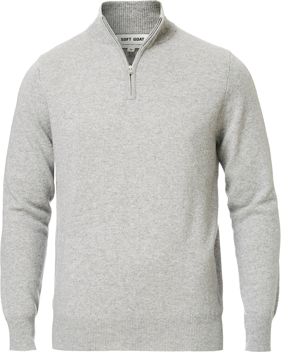 Herr | Tröjor | Soft Goat | Cashmere Half Zip Grey