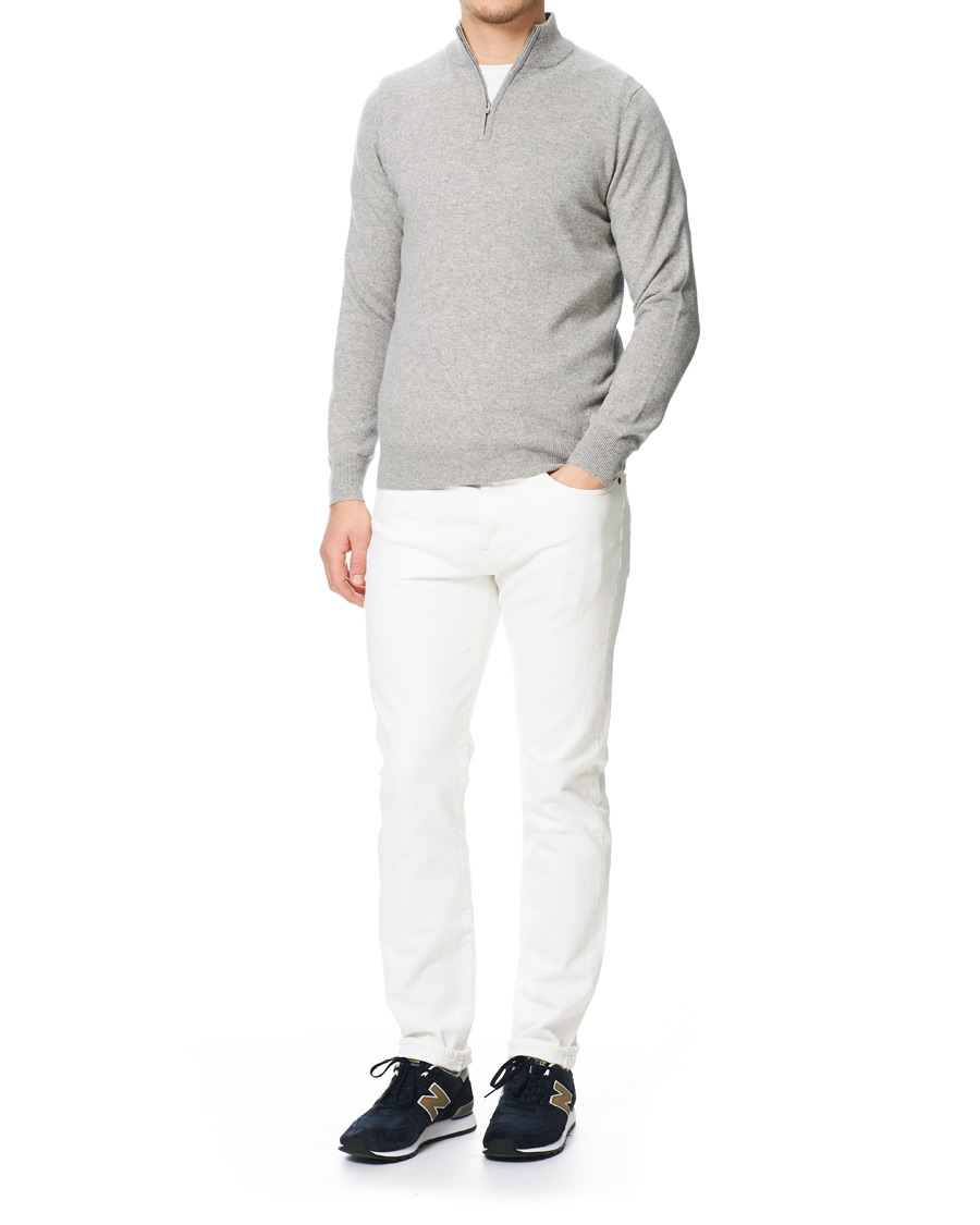 Herr | Tröjor | Soft Goat | Cashmere Half Zip Grey