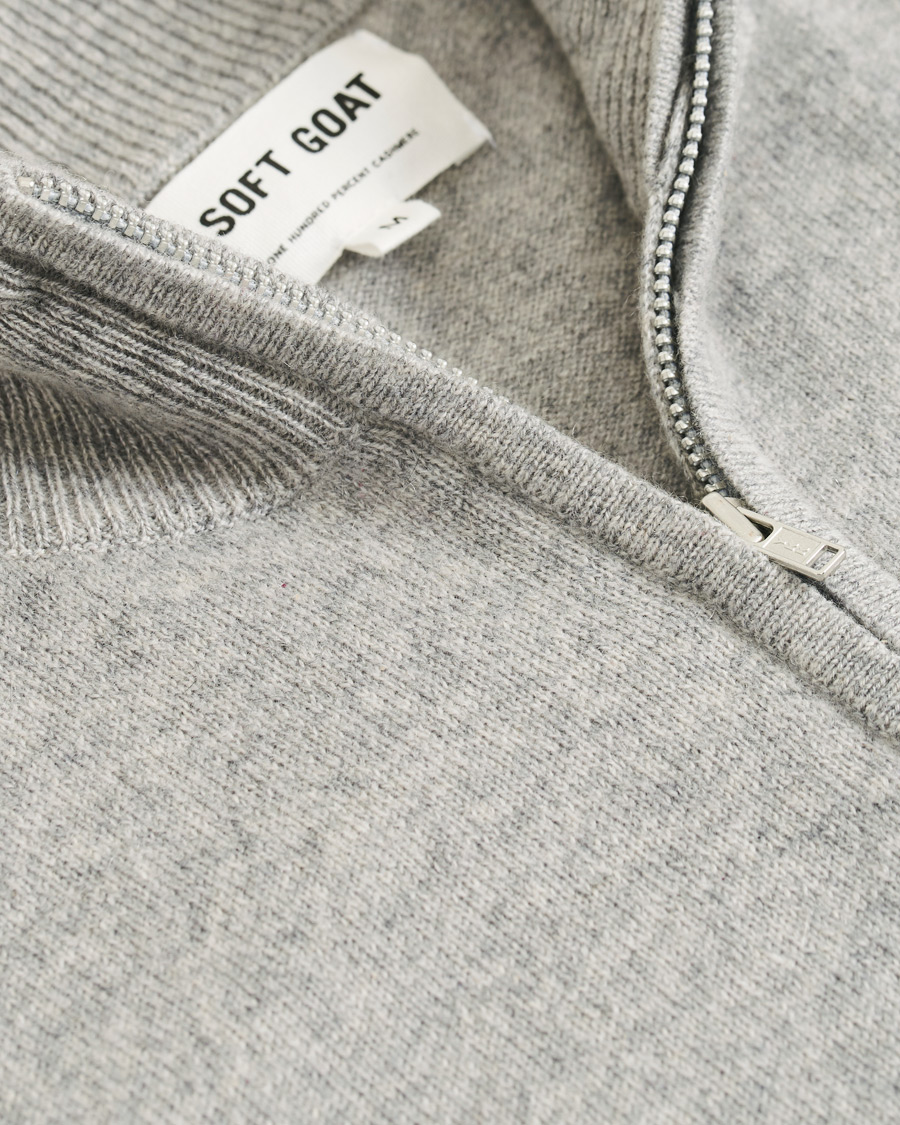 Herr | Tröjor | Soft Goat | Cashmere Half Zip Grey