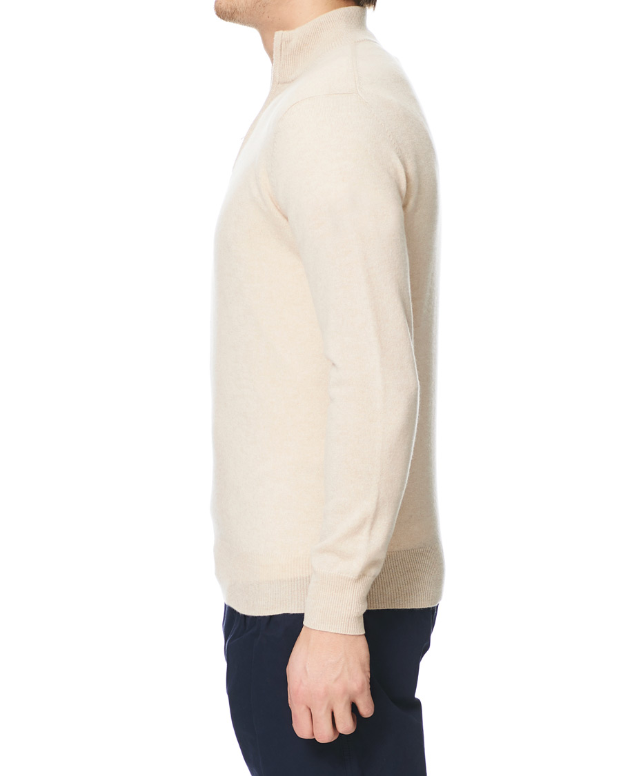 Herr | Tröjor | Soft Goat | Cashmere Half Zip Beige
