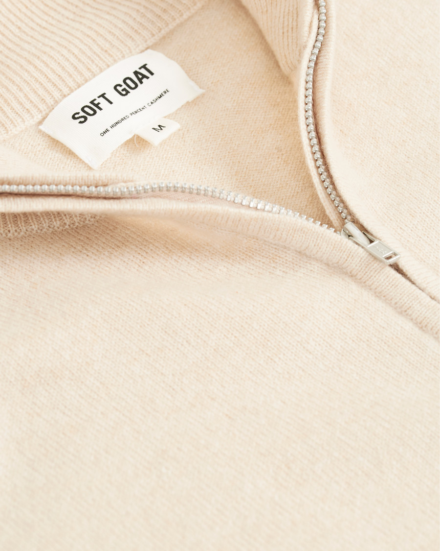 Herr | Tröjor | Soft Goat | Cashmere Half Zip Beige